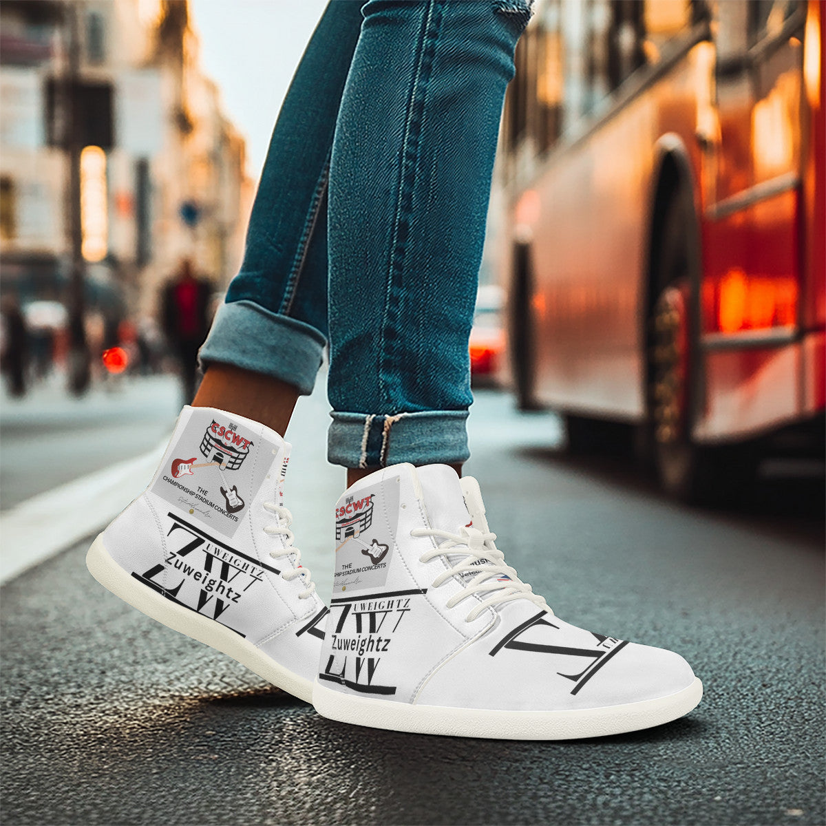 CSCWT x Zuweightz Unisex Barefoot High-Top Sneakers - Championship Concerts Merchandise