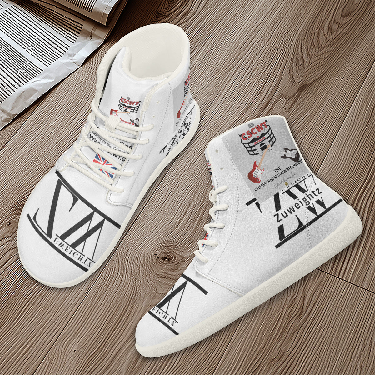 CSCWT x Zuweightz Unisex Barefoot High-Top Sneakers - Championship Concerts Merchandise