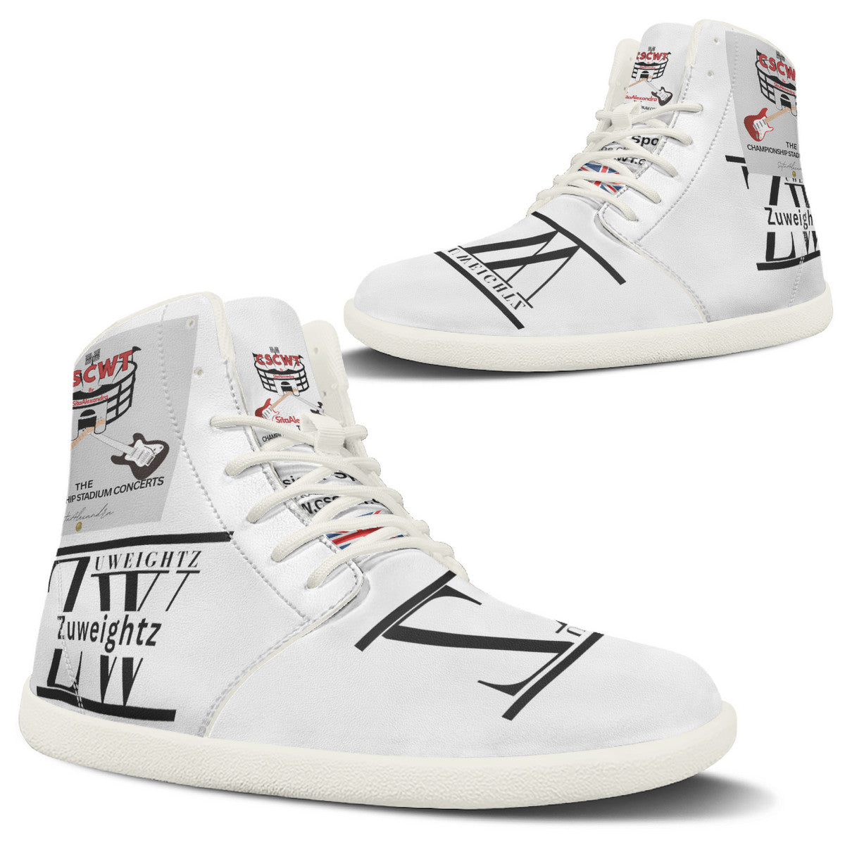 CSCWT x Zuweightz Unisex Barefoot High-Top Sneakers - Championship Concerts Merchandise